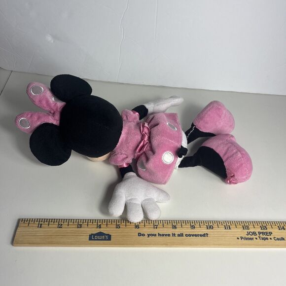 Disney Junior Minnie Mouse Pink Polka Dot Dress Plush Soft Stuffed Beanie 13” - Picture 4 of 6